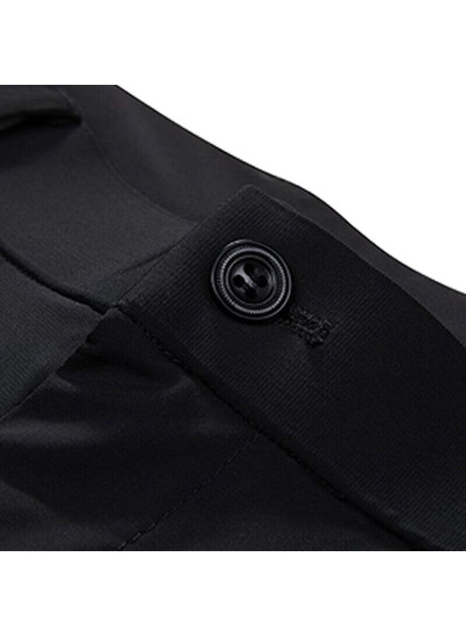 Tucano Tucano Casual Pants For Men, Summer Ice Silk Business Fashion Trousers, Elastic Slim Fit Versatile Pants, Men's Clothing, Black, Size 32 - Image 4