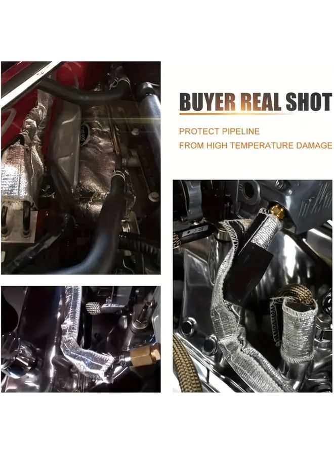 71 65 Inch Fiber Aluminum Foil Insulation Sleeve Heat Resistant Protective Cover For Engine Air Intake And Filter Hose - Image 4
