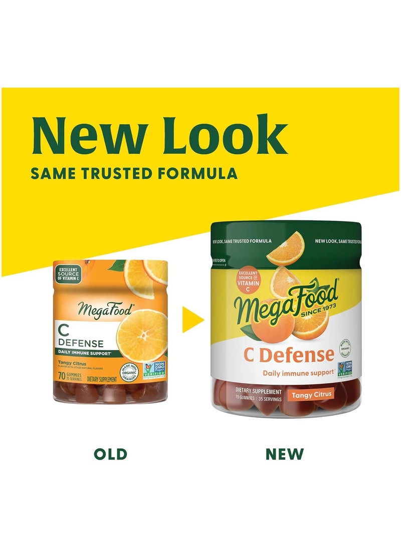 MegaFood - MegaFood C Defense - Daily Immune Support Dietary Supplement 70 Gummies / 35 Servings Tangy Citrus - Image 1