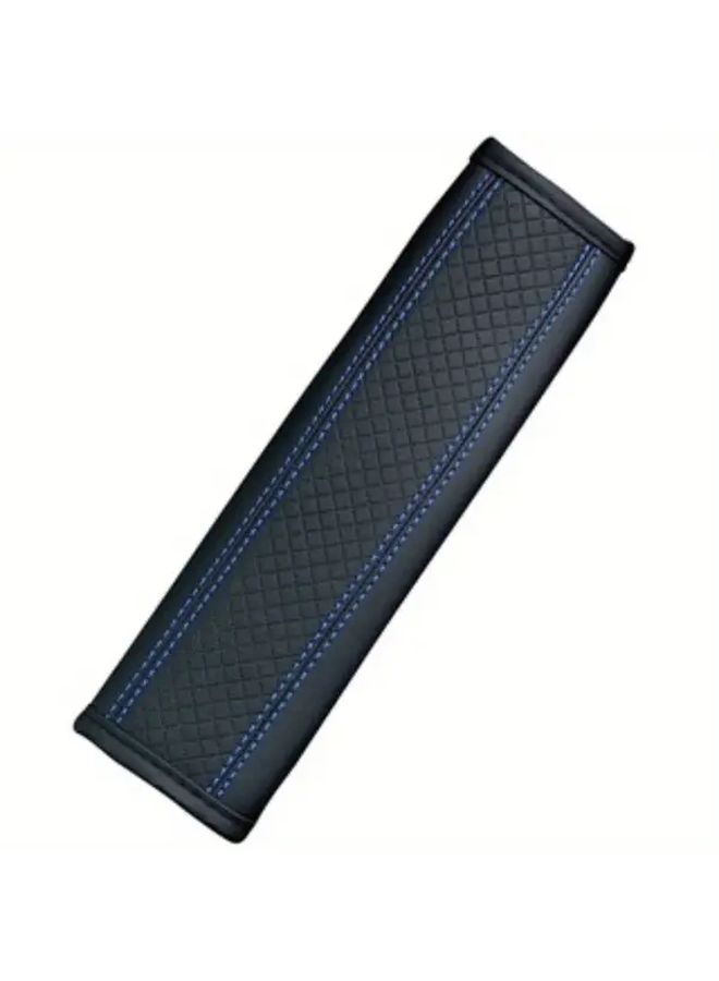 Blue Premium PU Leather Seat Belt Covers Ultra Soft Shoulder Pads for Comfort Driving Universal Fit - Image 5