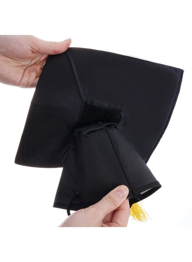 SUMERSHA Pet Graduation Caps with Bow Tie Dog Graduation Hat with Yellow Tassel Pet Grad Costume Accessory for Small Dogs Cats Party Outfit - Image 3