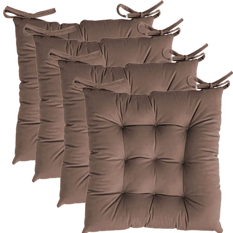 Texlux ChairPad Brown Size 50X50cm Pack of 4 - Image 1
