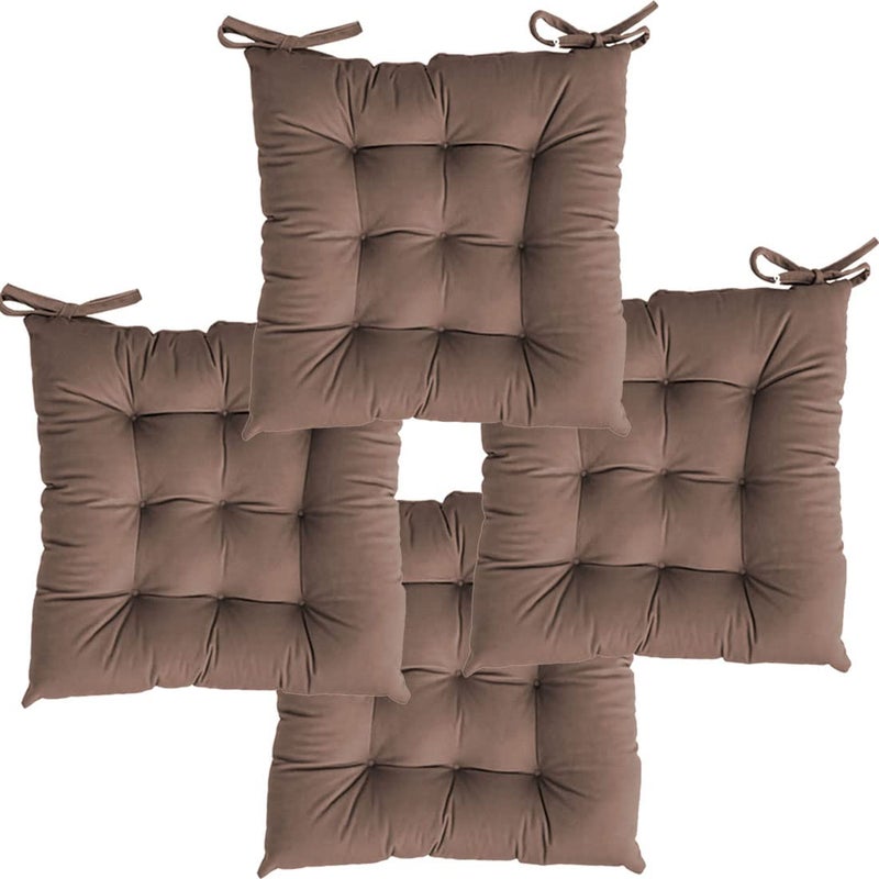 Texlux ChairPad Brown Size 50X50cm Pack of 4 - Image 3