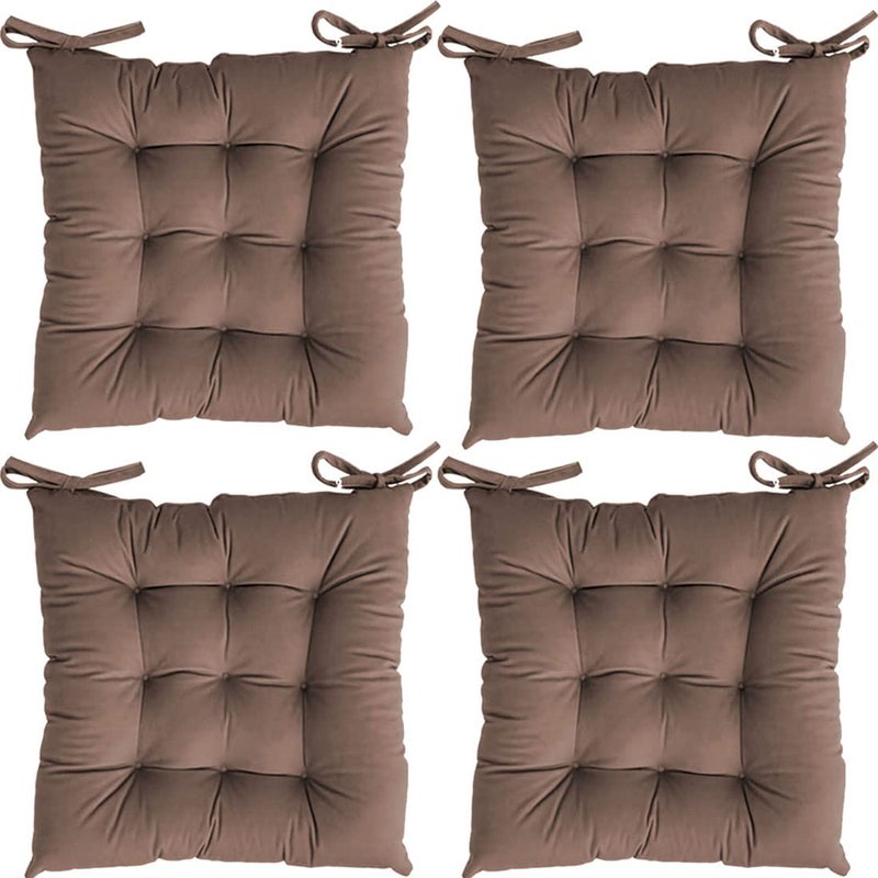 Texlux ChairPad Brown Size 50X50cm Pack of 4 - Image 2