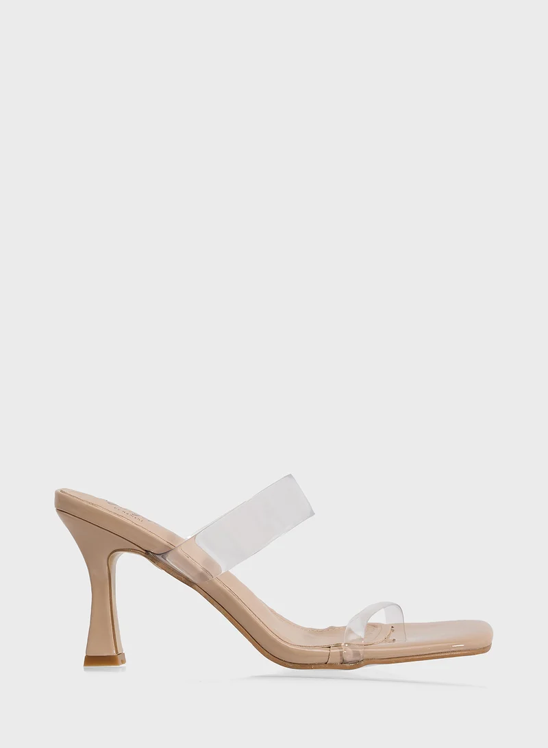 Ginger Double Strap Heeled Mule