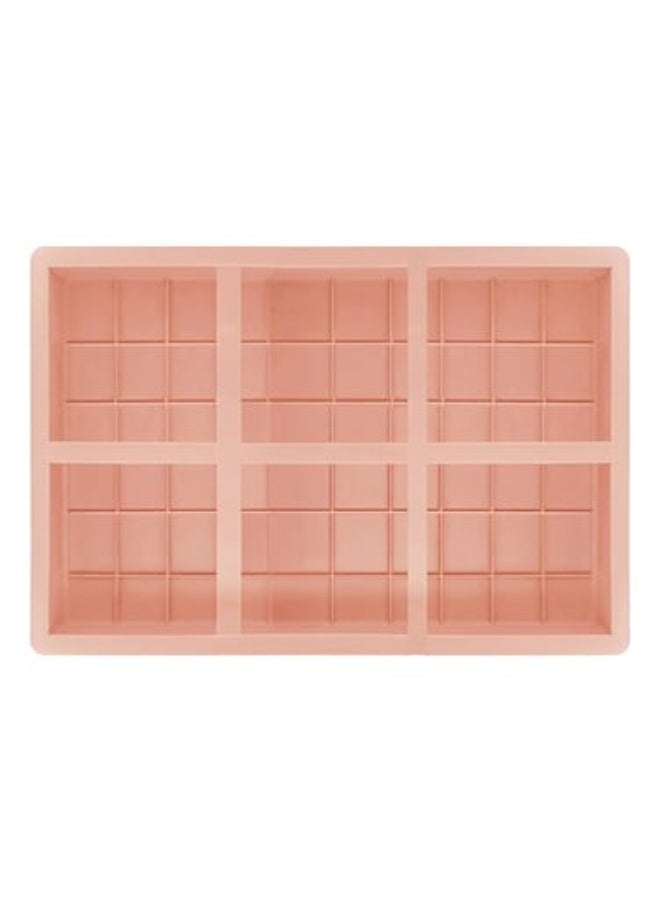 Nonstick Silicone Chocolate Mold, 27 x 17 x 1 cm, Candy and Dessert Mould, Oven Microwave and Freezer Safe, Pink, BSCP02