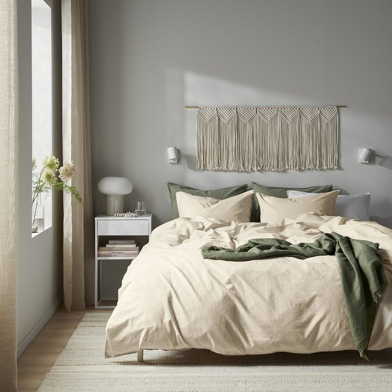 Baitique Duvet Cover and 2 Pillowcases, Natural, 240x220/50x80 cm - Image 2