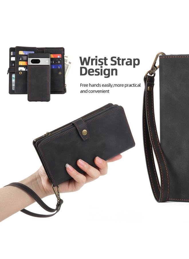 Zaboon Case For Google Pixel 7 Zipper Wallet Detachable Magnetic Leather Phone Case - Image 5