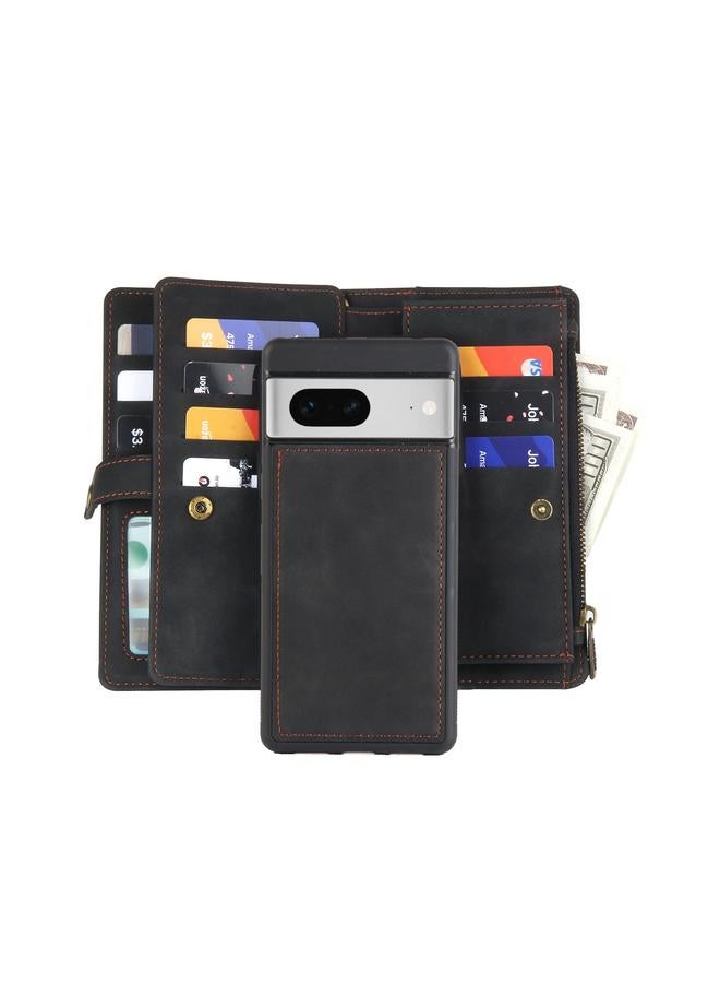 Zaboon Case For Google Pixel 7 Zipper Wallet Detachable Magnetic Leather Phone Case - Image 2