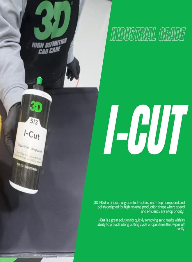 ثري دي مُركّب تلميع ثلاثي الأبعاد بتقنية I-Cut - تصحيح سريع للطلاء لمحلات تصليح السيارات الكبيرة | يزيل علامات الصنفرة P1500+ | دورة تلميع طويلة | 16 أونصة | صنع في الولايات المتحدة الأمريكية - Image 3