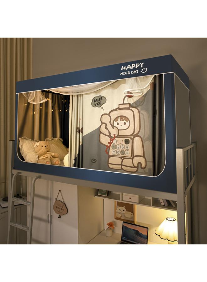 Bluejw New Installation-free Strong Shading Student Bed Curtain Mosquito Net Three-door Dormitory Single Upper And Lower Bed Curtain Wholesale - Image 1