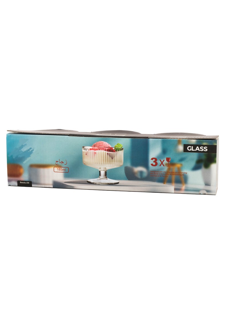 Blinkmax A transparent glass yogurt set for dessert and ice cream, 6 pieces  - Image 4