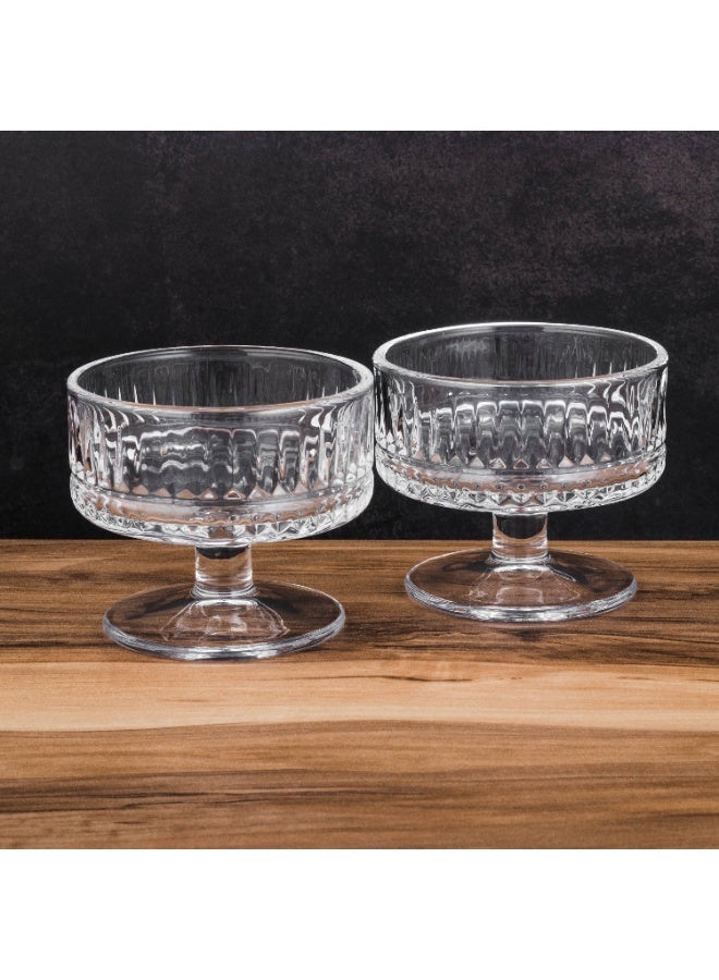 بلينك ماكس طقم زبادي زجاج للحلى والايس كريم شفاف 6 قطع - Image 2