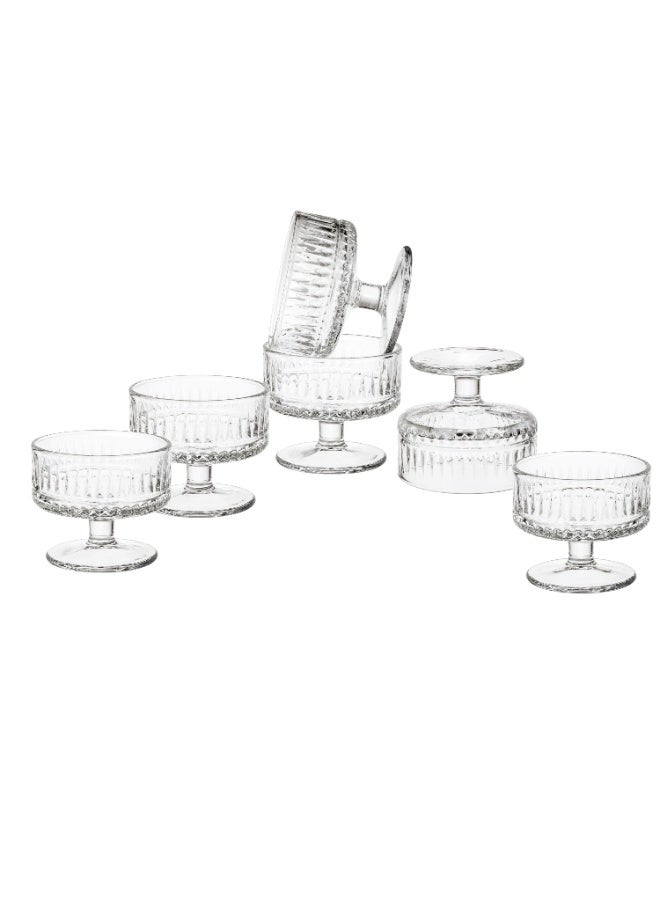 بلينك ماكس طقم زبادي زجاج للحلى والايس كريم شفاف 6 قطع - Image 5