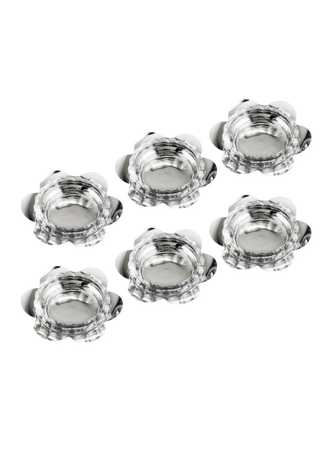 ✨ Luxury glass serving dish set with stainless steel base – 6 pieces | 12.5 cm | A touch of elegance for your hospitality - Image 2