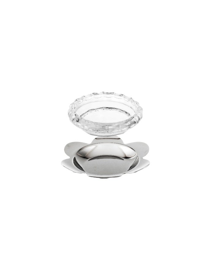 ✨ Luxury glass serving dish set with stainless steel base – 6 pieces | 12.5 cm | A touch of elegance for your hospitality - Image 5