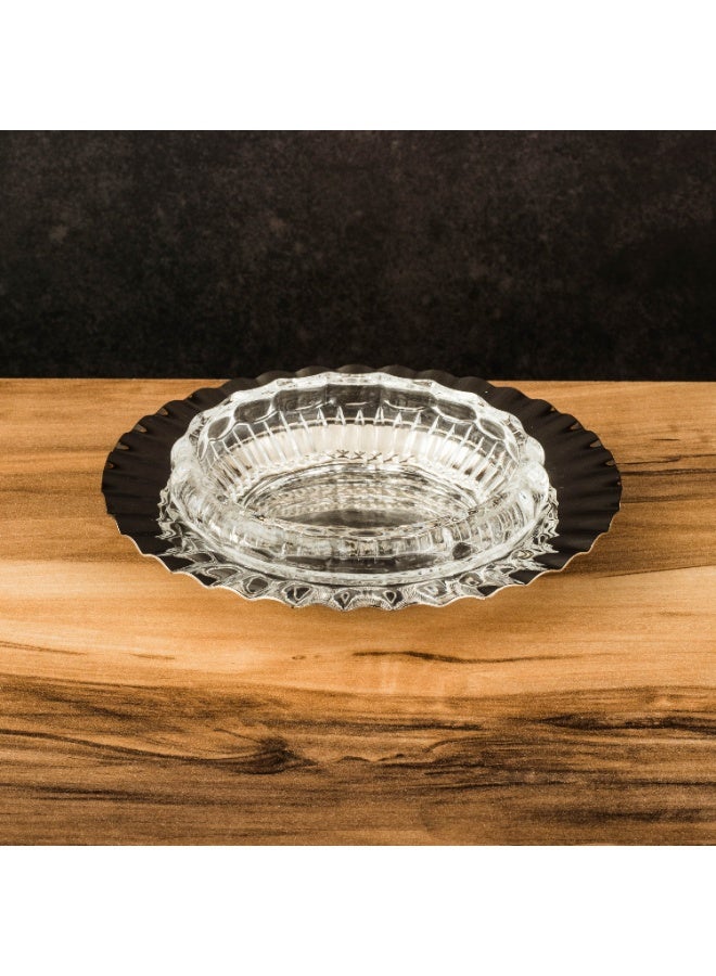 ✨ طقم صحون تقديم زجاج فاخر مع قاعدة ستانلس ستيل – 6 قطع | مقاس 12.5 سم | لمسة راقية لضيافتك - Image 3