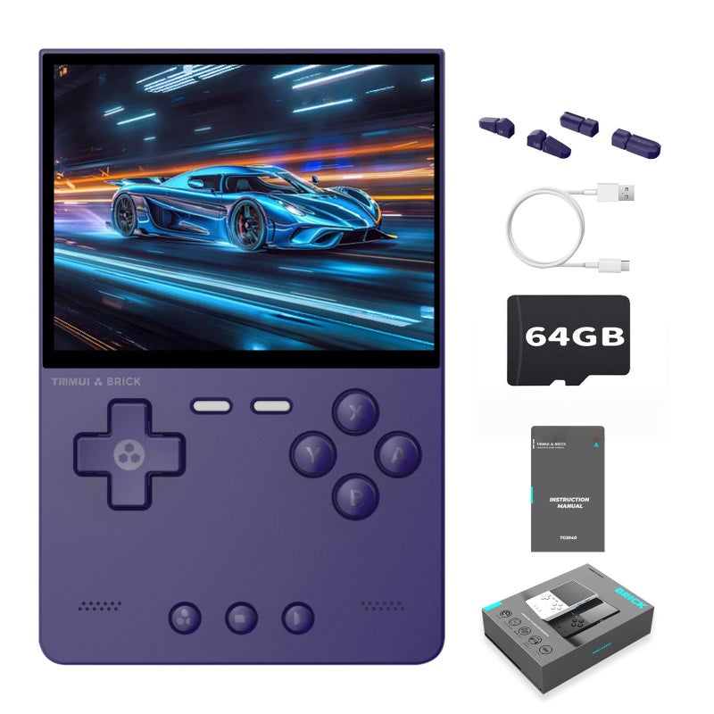 AMPOWN Trimui Brick Retro Game Console Portable Retro Gaming WiFi Multiplayer 32inch 1024768 IPS Screen 3000mAh Builtin 64G TF Card Linux Retro Handheld Purple - Image 2