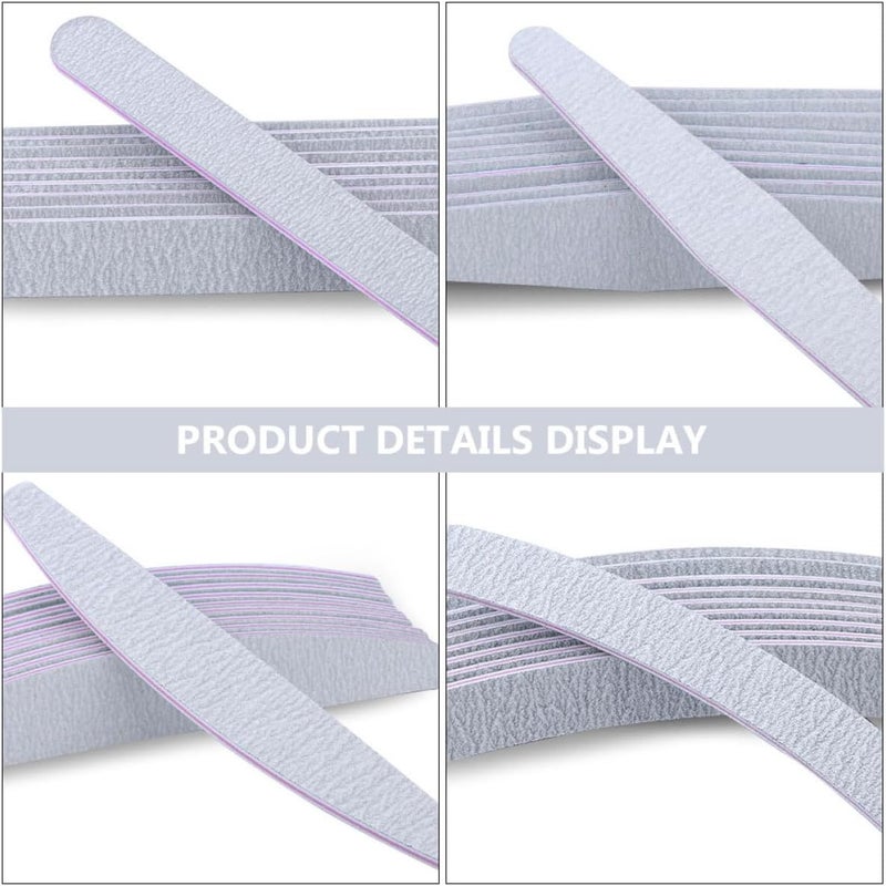SMASOLO 10pcs Double-Sided Emery Nail Files White Red Grit Washable Manicure Pedicure Tools for Natural and False Nails Home Salon Buffering Random Style - Image 3