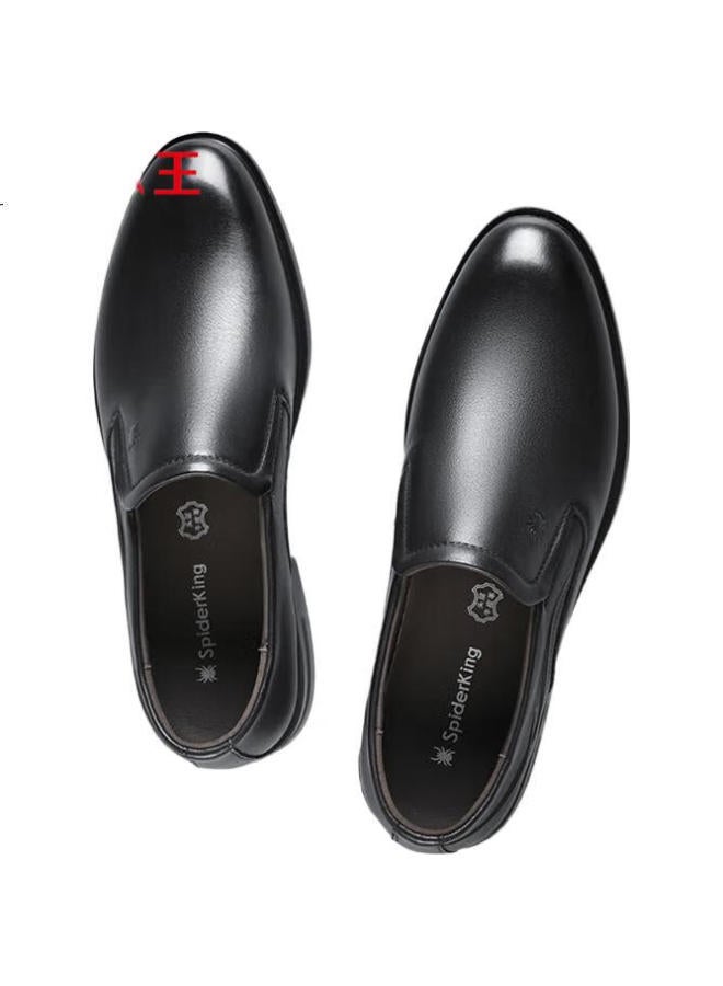 Spider King Men'S Business Formal Shoes Breathable British Casual Shoes Soft Bottom Slip-On Shoes Lazy Shoes Black Size 44 - Image 2