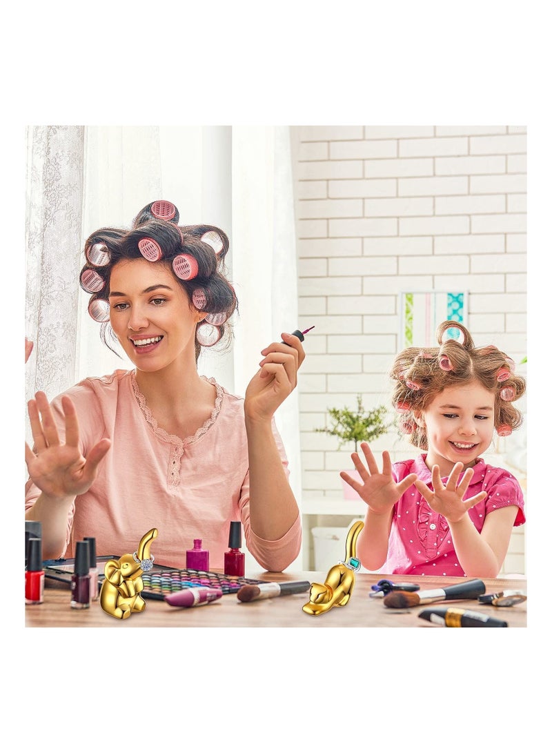 كابتن تيك 3 Pieces Animals Ring Holder Ceramic Elephant Statues Ceramic Ring Holder Cat Statue Gold Bunny Ornaments Modern Style Animal Figurines Ornaments for House Decor KSA | Riyadh, Jeddah - Image 4