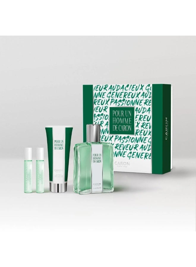 كارون طقم عطر كارون بور ان اوم الاخضر ادو تواليت الرجالي 125 مل + 50 + 5 + 5 مل - Image 1