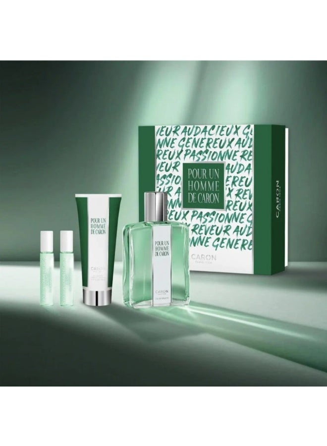 كارون طقم عطر كارون بور ان اوم الاخضر ادو تواليت الرجالي 125 مل + 50 + 5 + 5 مل - Image 2