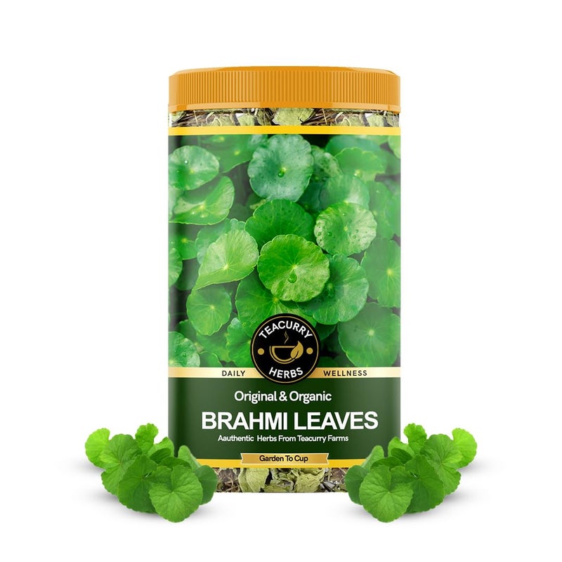 TEACURRY Organic Brahmi Leaves (50 Gram) - Helps with Relaxation, Calmness & Body Wellness - Fresh from Punjab, India - All Natural Ingredients - Image 1