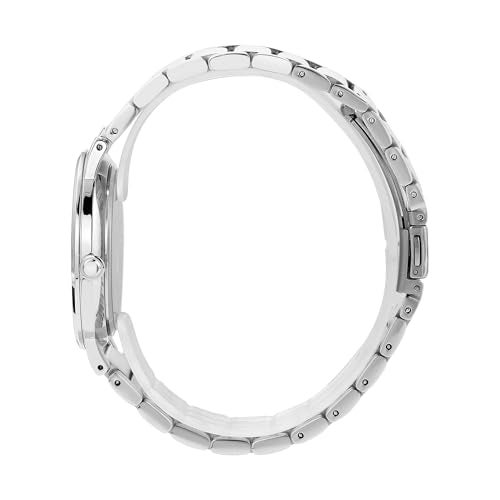 BUREI Men Watches Fashion Stainless Steel Watches for Men Analog Quartz Waterproof Wristwatch,Gift for Mens(Black Silver) - Image 2