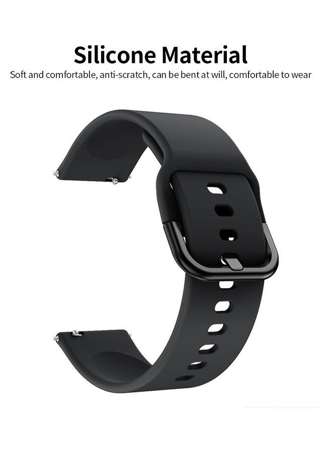 Replacement Silicone Sport Strap For Samsung Galaxy Watch 3 41mm / Active 2 40/44mm - Black - Image 4