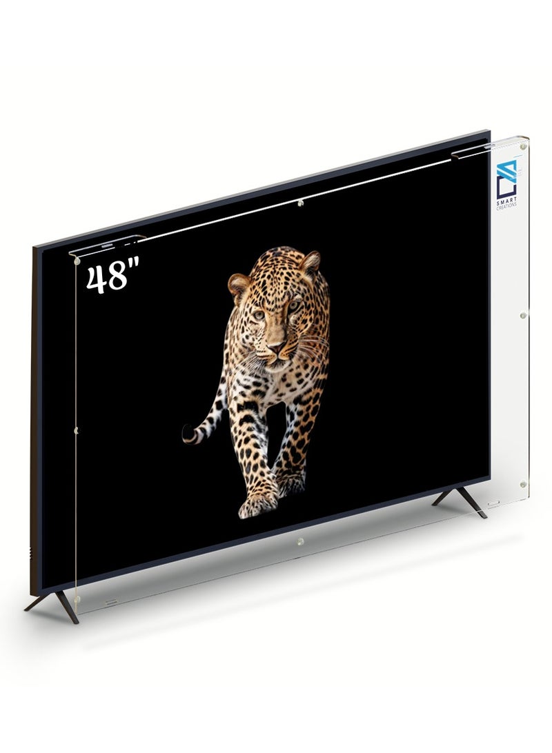 سمارت كريشنز واقي شاشة تلفزيون مقاس 48 بوصة مقاوم للكسر عالي الجودة ومضاد للأشعة الزرقاء واقي للعين مقاوم للماء قابل للإزالة - Image 1