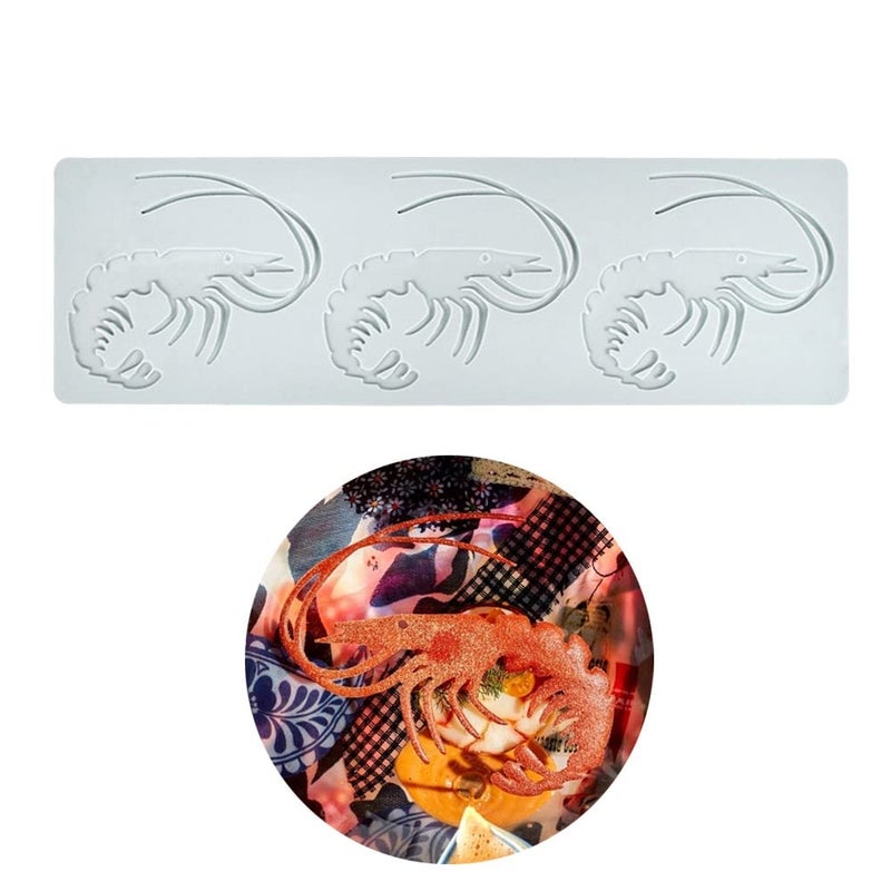 TUKE Lobster Shape Lace Silicone Mold Chocolate Candy 3D Hollow Fishbone Candy Mold Food Cooking Meals Decorations Fondant Mold Polymer Clay Molds (A_11.96x3.68x0.12inch) - Image 1