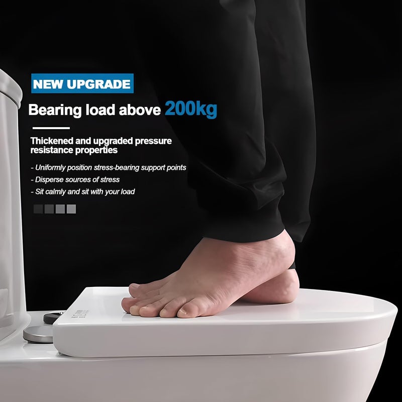 FOREENIU Toilet Seat,U Shape Toilet Seat with Adjustable Hinges,Toilet Lid Slow Close Quiet No Slam, Easy Installation & Release,Safe PP Material Easy Clean,Comfortable Ergonomic Design,White - Image 5