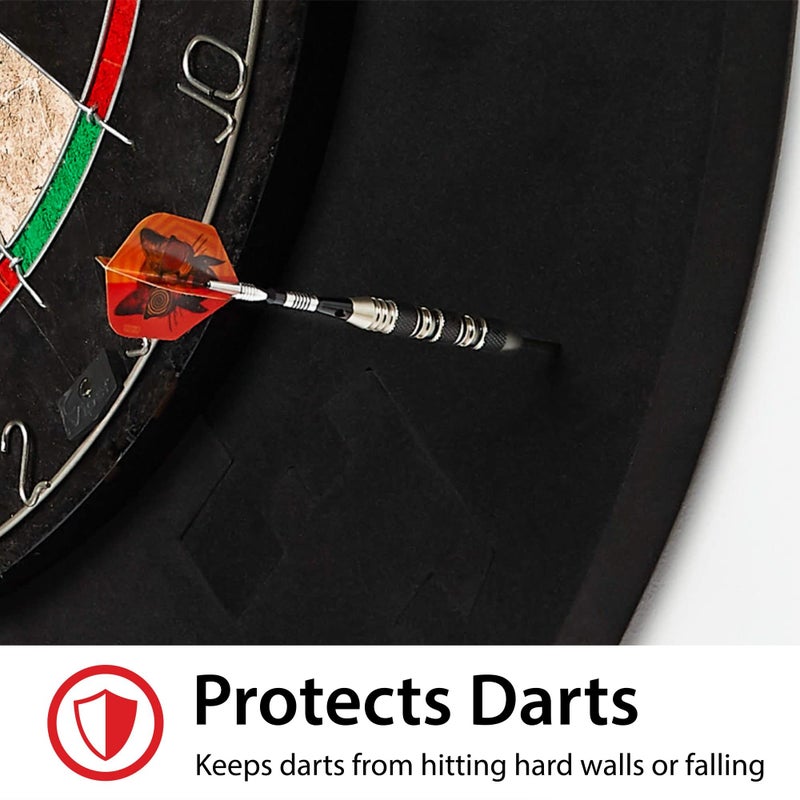 Viper Defender Dartboard Surround Reversable Wall Protector, Fits 17.75" and 18" Bristle Dartboards, Compression-Fit Tool-Free Easy Mounting, Black, Round, 28.25" Diameter x 1" Thick - Image 3