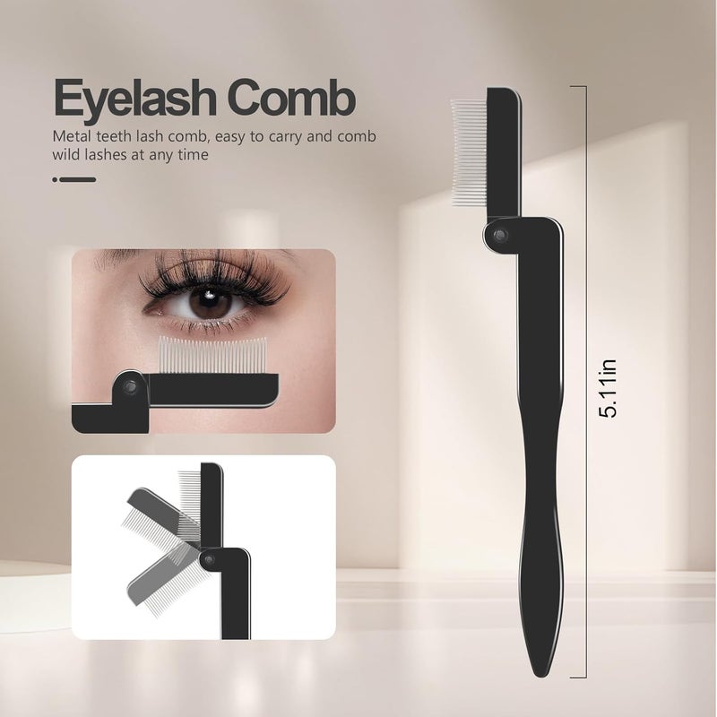 SWEET VIEW Eyelash Comb Lash Separator Tool Brow Brush & Lash Spoolie Professional Eye Makeup Tools (4 Pieces Set) - Image 4