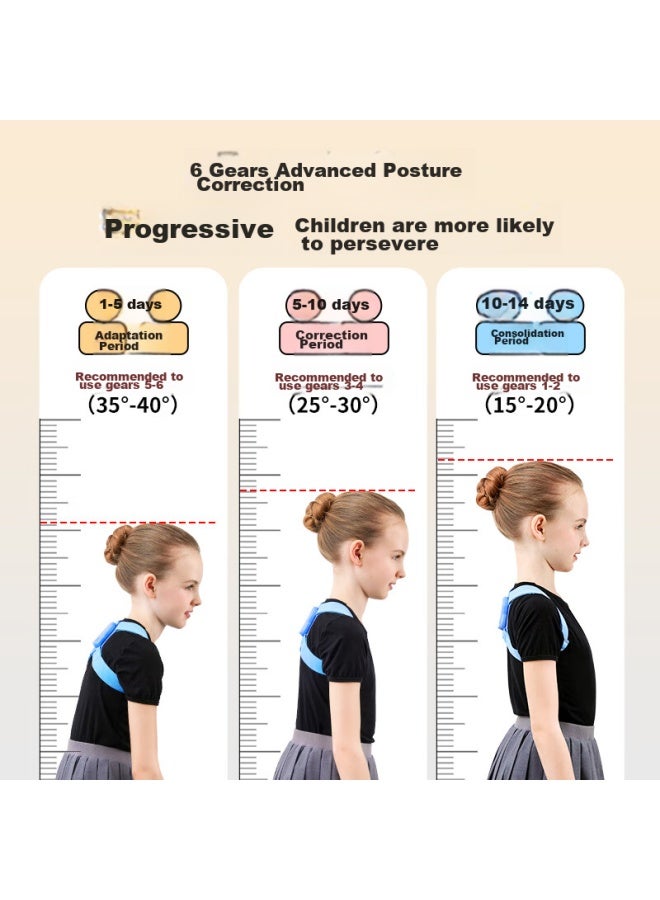 Cat Prince Maotaizi Children's Posture Corrector, Youth Hunchback Correction Brace, Sitting Posture Corrector, Anti-lowering Head, Spine Correction Device, Student Homework Back Reminder, Pink - Image 2