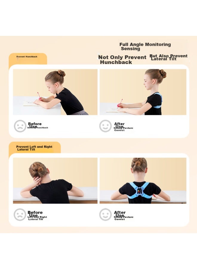 Cat Prince Maotaizi Children's Posture Corrector, Youth Hunchback Correction Brace, Sitting Posture Corrector, Anti-lowering Head, Spine Correction Device, Student Homework Back Reminder, Pink - Image 4