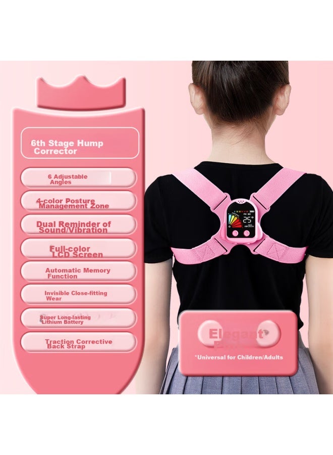 Cat Prince Maotaizi Children's Posture Corrector, Youth Hunchback Correction Brace, Sitting Posture Corrector, Anti-lowering Head, Spine Correction Device, Student Homework Back Reminder, Pink - Image 5