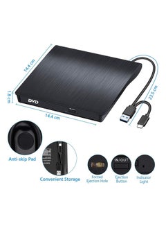 Generic External CD/DVD Drive USB 3.0 Type C, BEVA USB C Type C Drive Easy Plug and Play for All Laptops and Desktops Windows 7/8/10/11 and Mac OS for MacBook, MacBook Pro, MacBook  - Image 2