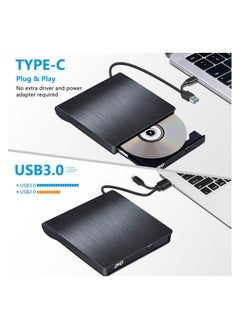 Generic External CD/DVD Drive USB 3.0 Type C, BEVA USB C Type C Drive Easy Plug and Play for All Laptops and Desktops Windows 7/8/10/11 and Mac OS for MacBook, MacBook Pro, MacBook  - Image 3