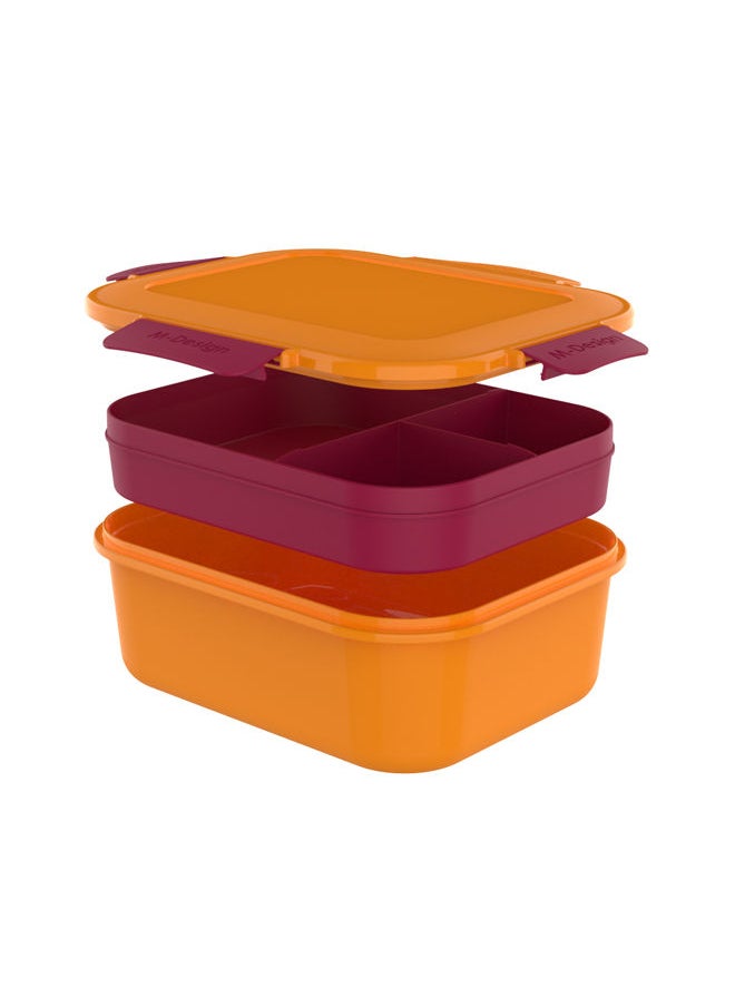 m-design - Lunch Box 1.1 liters -Orange/Fuchsia - Image 1