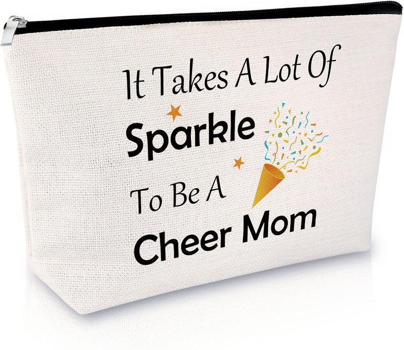 Sfodiary Cheer Mom Gift Makeup Bag Cheerleader Gift for Mom Mothers Day Gift for Cheer Mom Cheer Coach Thank You Gift Cheerleading Cheer Team Gift for Mom Birthday Christmas Gift Travel Cosmetic Pouch