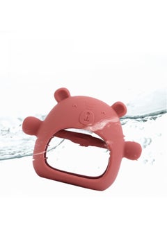 Generic Baby Gum Baby Gloves Bite Bite Food Grade Silicone Grinding Stick Anti-eating Hand Gum Soothing Toy Gum-Color:Dark Pink Bear Gloves  - Image 3