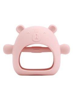 Generic Baby Gum Baby Gloves Bite Bite Food Grade Silicone Grinding Stick Anti-eating Hand Gum Soothing Toy Gum-Color:Dark Pink Bear Gloves  - Image 1