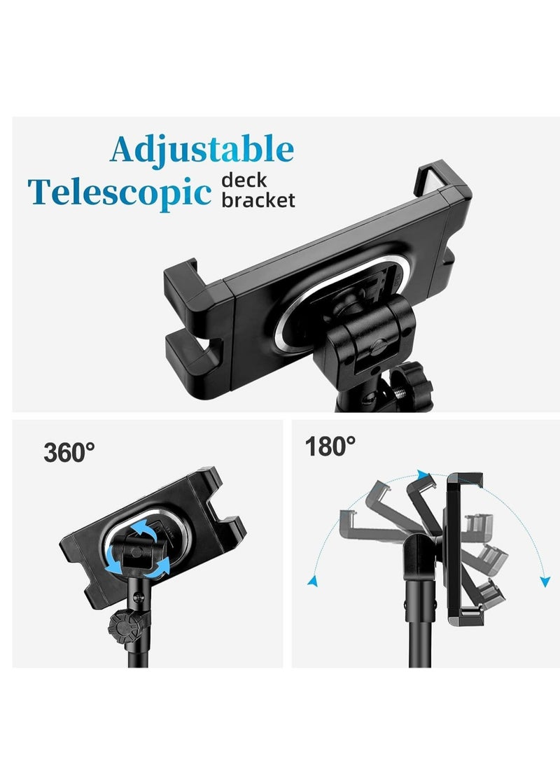Generic - Tablet Stand Holder – iPad Tripod Floor Holder with Height Adjustable, 360° Rotating Cell Phone Stand for Video Recording, Compatible with iPad Pro, Mini, Air, iPhone, and 4.7-13" Tablets/Phones - Image 1