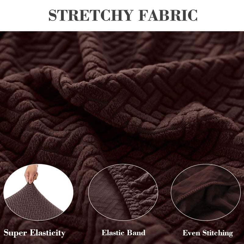 Disayu Sofa Covers Couch Covers for Sofa Pet Friendly Couch Cushion Covers Universal Sofa Covers Washable Stretch Slipcovers for Sectional Sofa (Texture Brown, Large Single Seat Cover) - Image 5