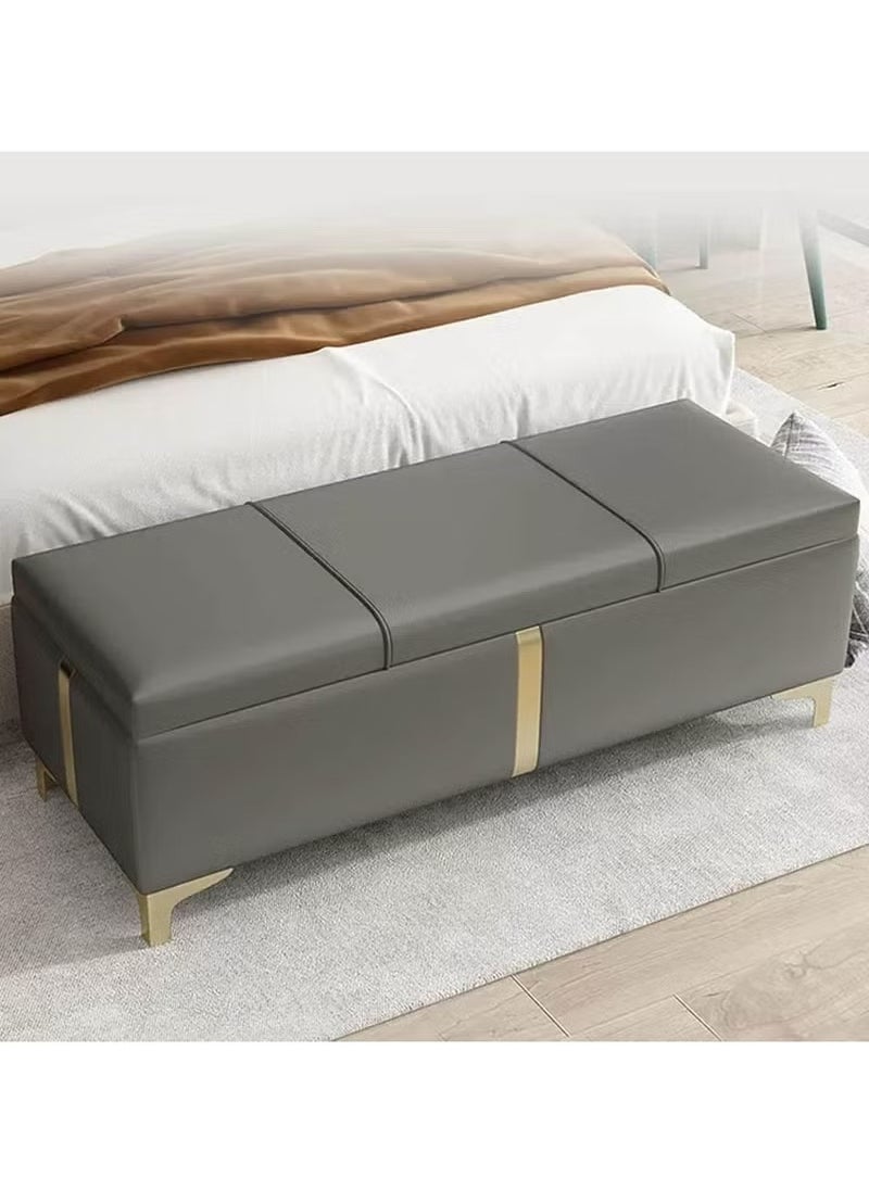 Generic Storage Ottoman Bench Upholstered Ottoman with Storage Rectangular Bedroom Bench for Living Room Bedroom Entryway  - Image 1