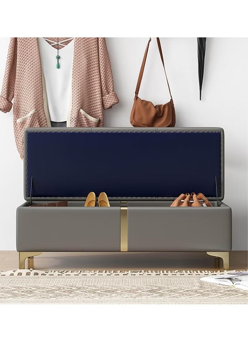 Generic Storage Ottoman Bench Upholstered Ottoman with Storage Rectangular Bedroom Bench for Living Room Bedroom Entryway  - Image 3