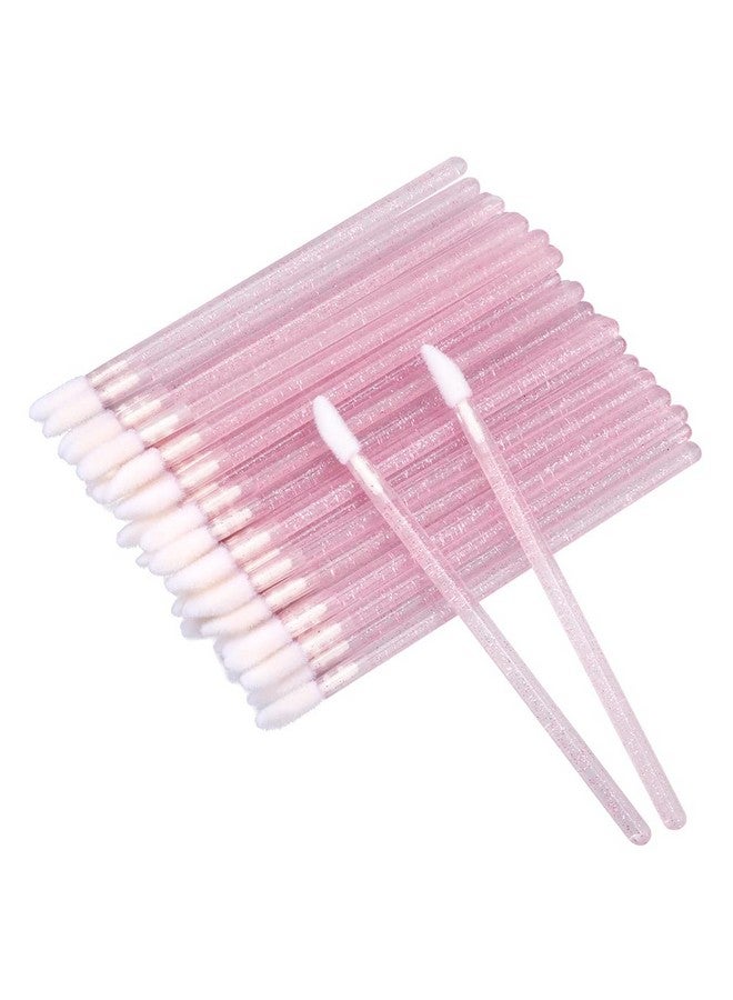 G2PLUS 100PCS Glitter Crystal Lip Brush, Disposable Lip Brushes, Lip Gloss Applicators,Lip Gloss Wands Applicator Perfect Makeup Tool Kits (Pink) - Image 1