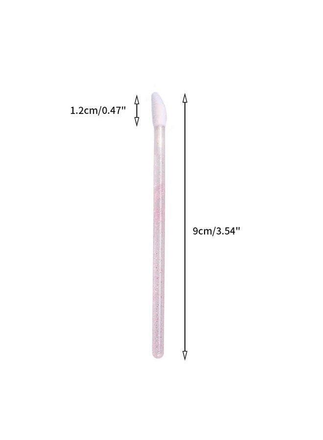 G2PLUS 100PCS Glitter Crystal Lip Brush, Disposable Lip Brushes, Lip Gloss Applicators,Lip Gloss Wands Applicator Perfect Makeup Tool Kits (Pink) - Image 2